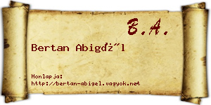 Bertan Abigél névjegykártya